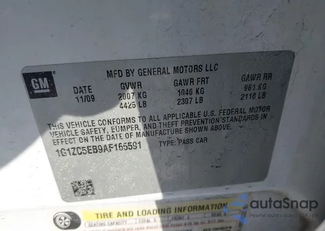 2010 Chevrolet Malibu Lt from USA, damaged, VIN 1G1ZC5EB9AF165591